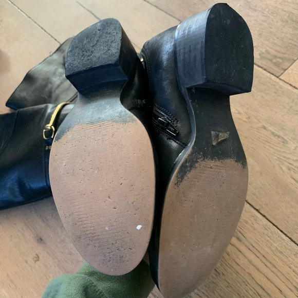 Shoes Black Tall Leather Riding Boots Made In India Womens 38 75 Poshmark